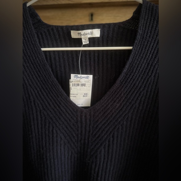 NWT Madewell Navy Ridded Sweater - Picture 2 of 4